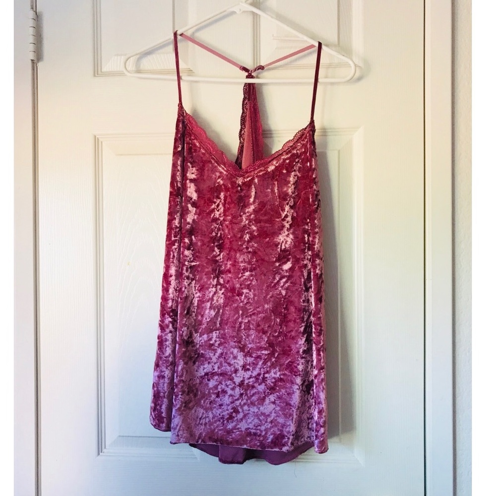 Pink Velvet Tank Top